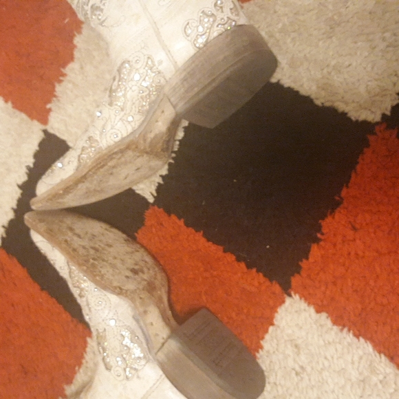 Corral white glitter boots square toe - Picture 3 of 6